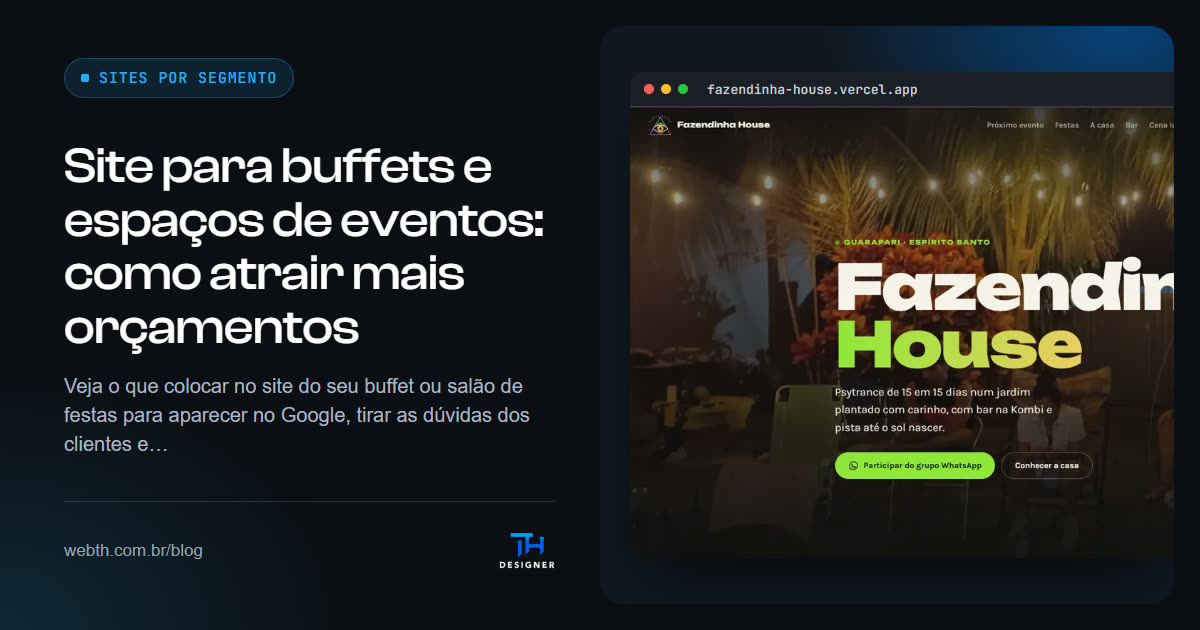 Site para buffets e espaços de eventos: como atrair mais orçamentos