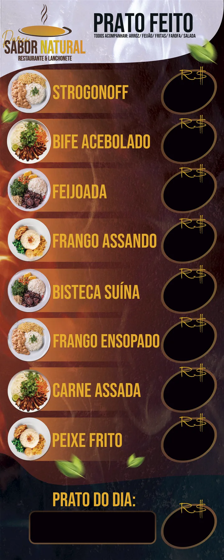 Banner de prato feito criado pela TH Designer para o Sabor Natural