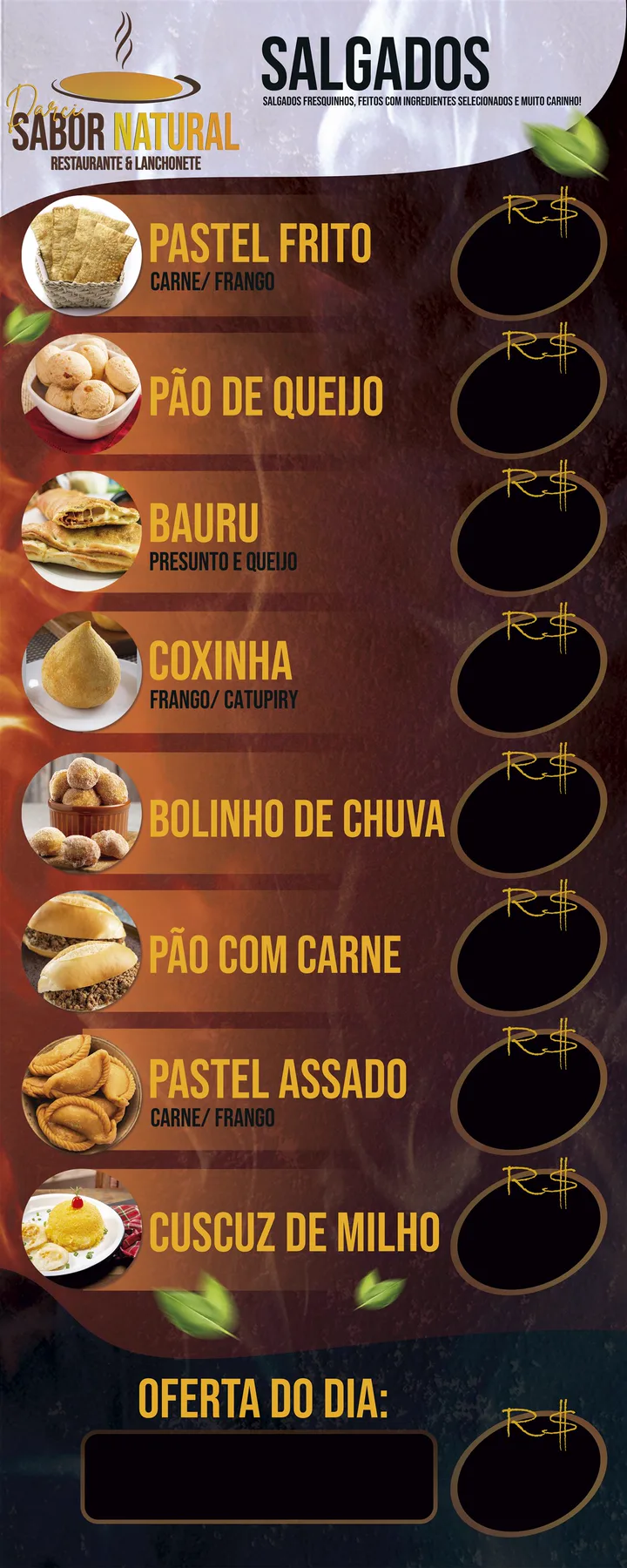 Banner de salgados criado pela TH Designer para o Sabor Natural