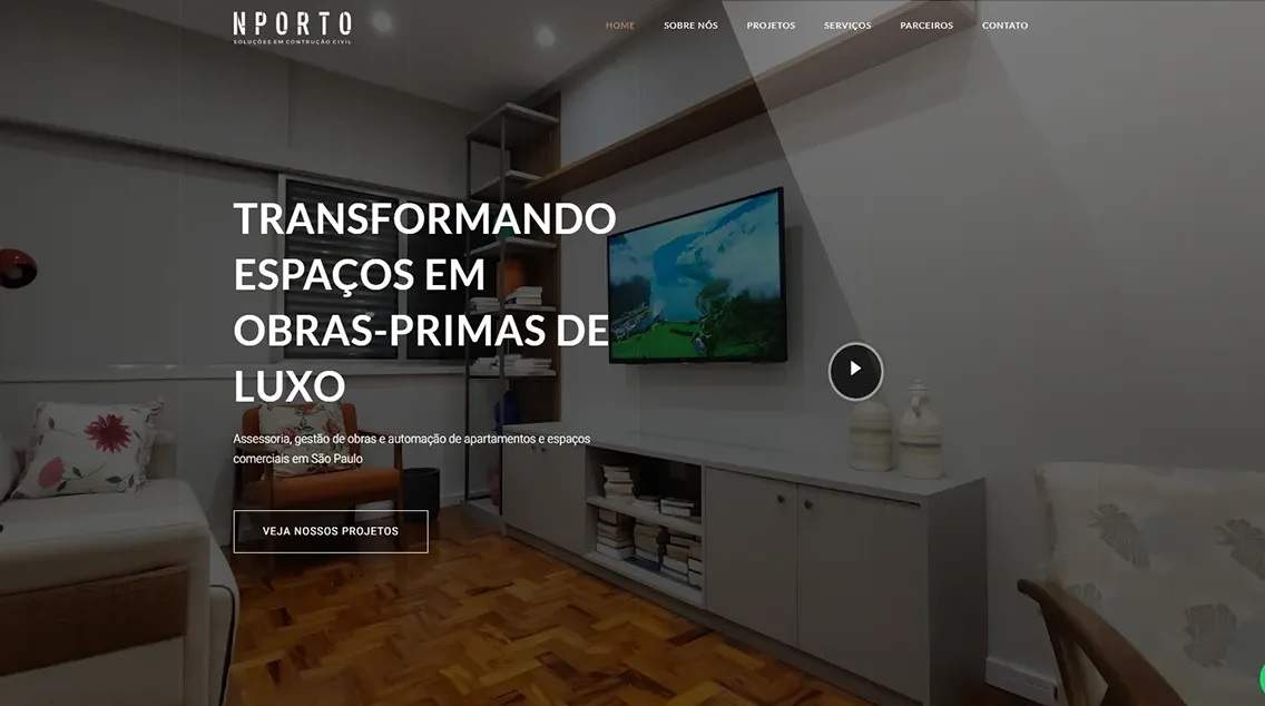 Página inicial do site da NPORTO
